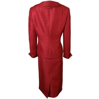 Le Suit Women's Metallic Crepe Bordeaux Skirt Suit