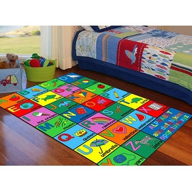 4x6 5x7 7x10 8x10 Feet Alphabet Letters ABC Kids Area Rug Girls Boys Carpet Washable Rubber Backing