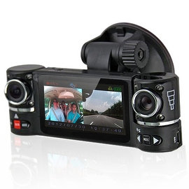 Indigi® F600 Car DVR DashCam w/ Dual Rotating Cameras (Front+Rear) Driving Video Recorder with 2.7" LCD w/ IR Assist