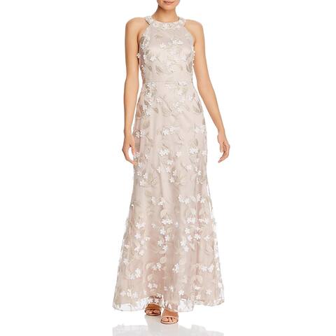 Eliza J Womens Formal Dress Floral Sleeveless - Beige