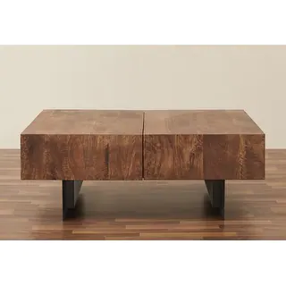 Glide Solid Wood Coffee Table with sliding top