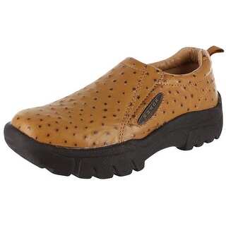 Roper Western Shoes Mens Wide Ostrich Slip On Tan 09-020-0601-8350 TA