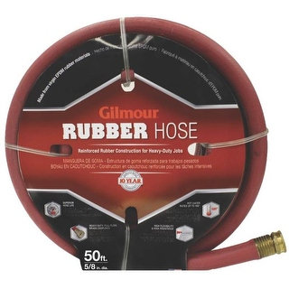 Gilmour 18-58050 Reinforced Rubber Hose 5/8" x 50', Red
