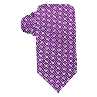 Geoffrey Beene Purple Mini Grid Silk Blend Tie Classic Width Necktie