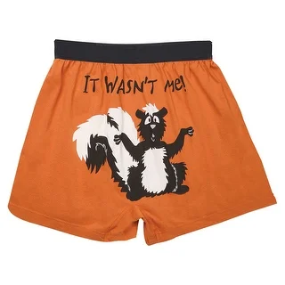 Unisex-Adult Lazy One It Wasn't Me! Skunk Boxer Shorts - 100% Cotton - Button Fly - Funny Gift For Just About Any Guy