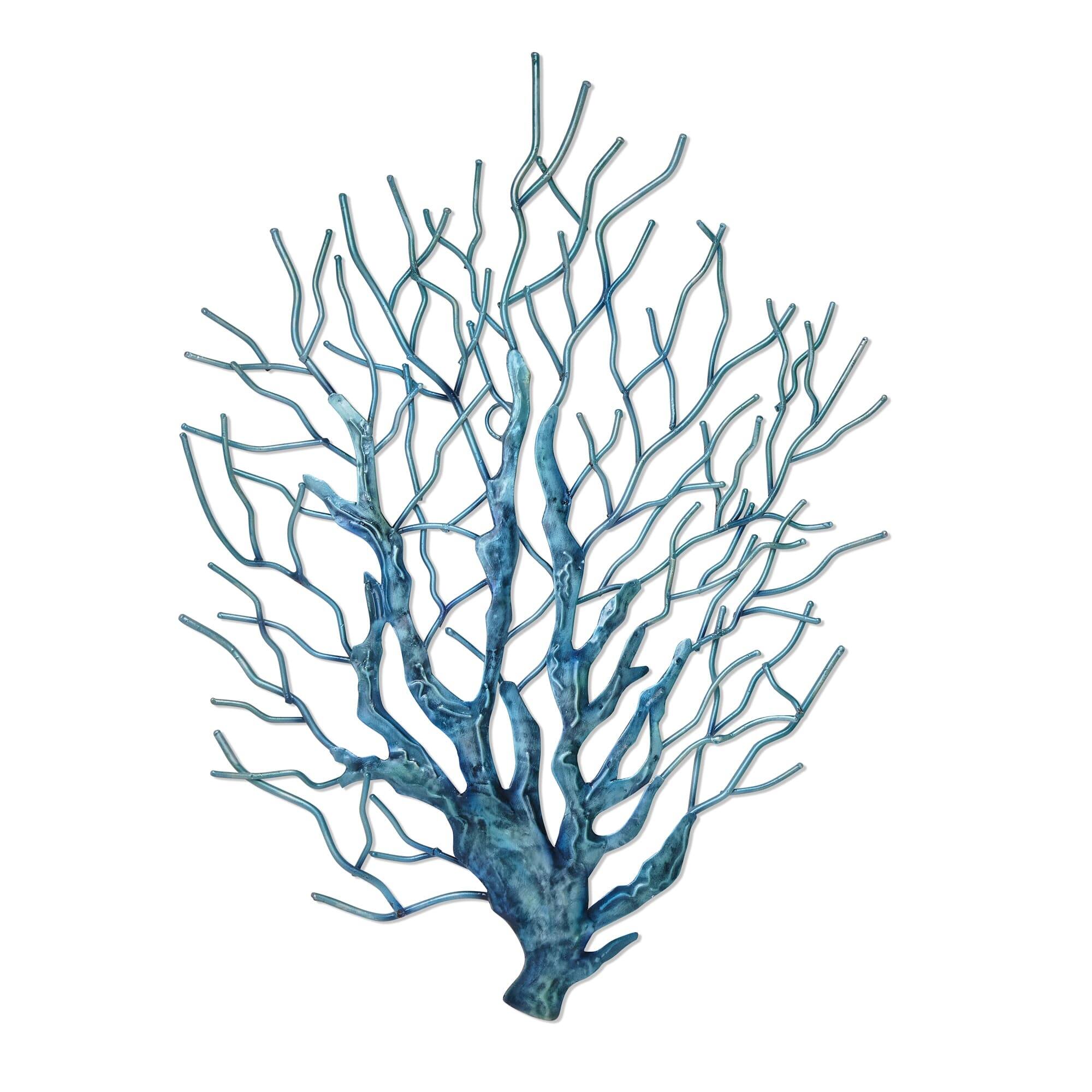 Eangee Home Design Coral Wall Decor Sea Blue 13 Inches Length x 2 Inches Wide x 17 Inches Height (m8303 sb)