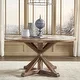 Benchwright Rustic X-base Round Pine Wood Dining Table by iNSPIRE Q Artisan - Thumbnail 0