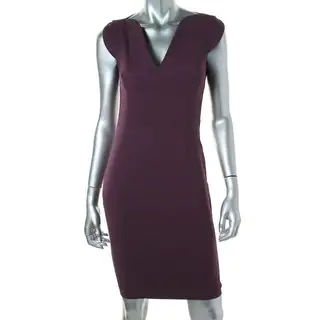 French Connection Womens V-Neck Cap Sleeves Wear to Work Dress