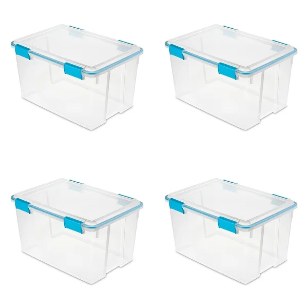 STERILITE 54 Quart Gasket Storage Boxes, Clear - Case of 4