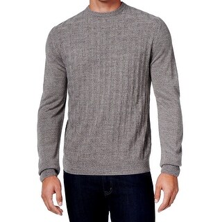 Weatherproof NEW Heather Gray Mens Size XL Basketweave Crewneck Sweater