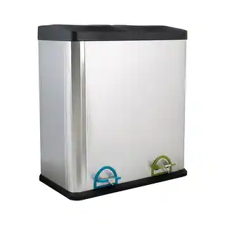 Organize It All 60 Liter 2 Compartment Stainless Recycle Bin