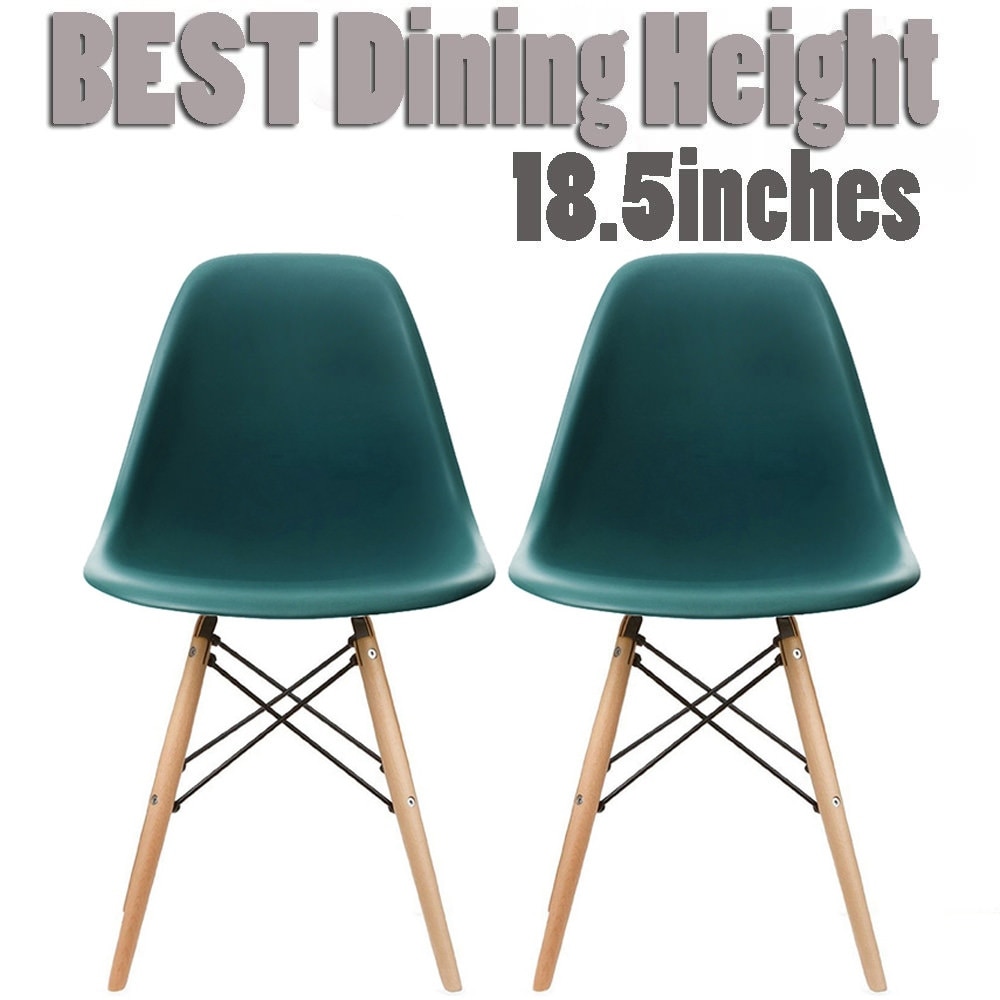 Plastic Eiffel Dining Chairs with Wood Dowel Legs (Set of 2) - Thumbnail 29