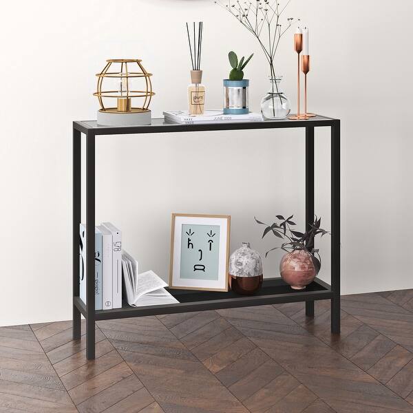Rigan Metal and Glass Modern Console Table