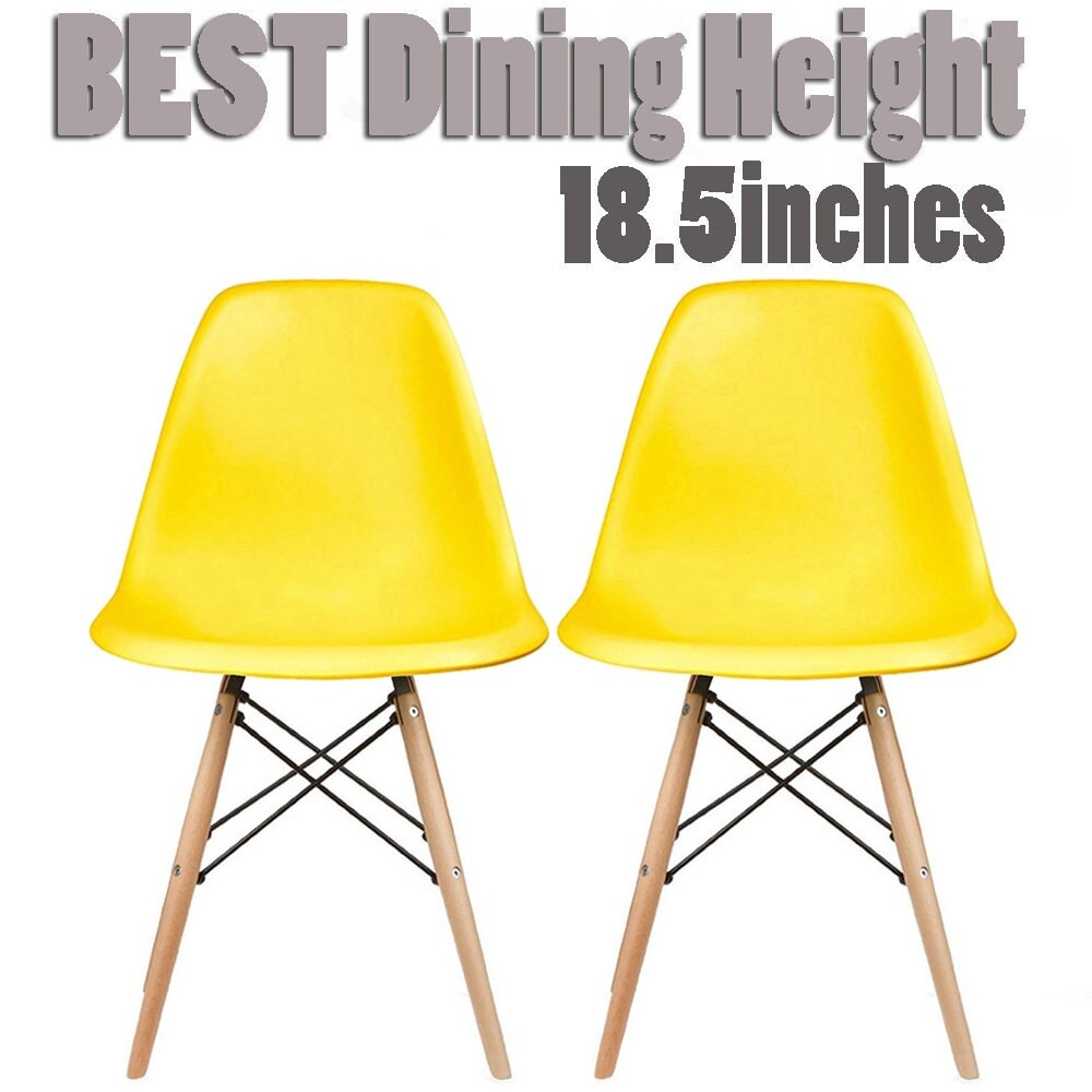 Plastic Eiffel Dining Chairs with Wood Dowel Legs (Set of 2) - Thumbnail 23