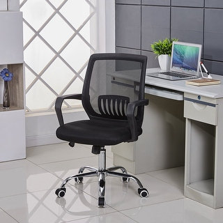 VECELO Adjustable Black Mesh Chair/Office Task Chair 360 Degree Swivel