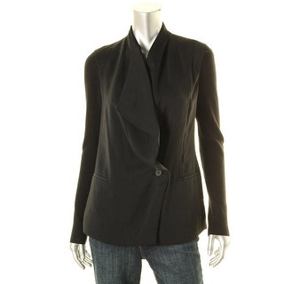 Vince Womens Open Front Ribbed Sleeves One-Button Blazer - 4