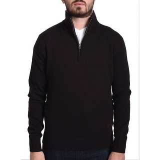 Valentino Men's Zip Neck Sweater Dark Brown