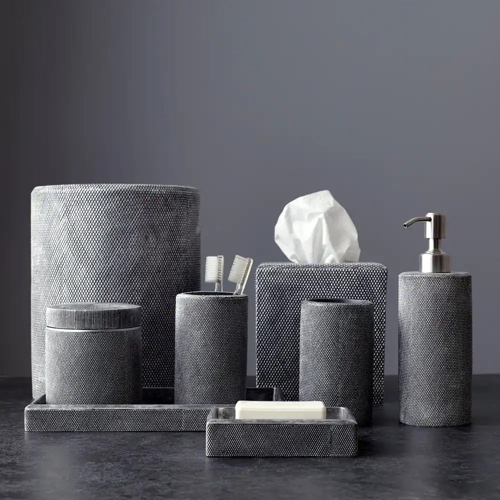 Textured Resin Bath Accessory collection