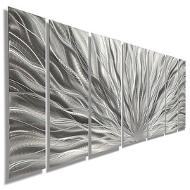 Statements2000 Silver Etched Modern Metal Wall Art Sculpture by Jon Allen - Silver Plumage