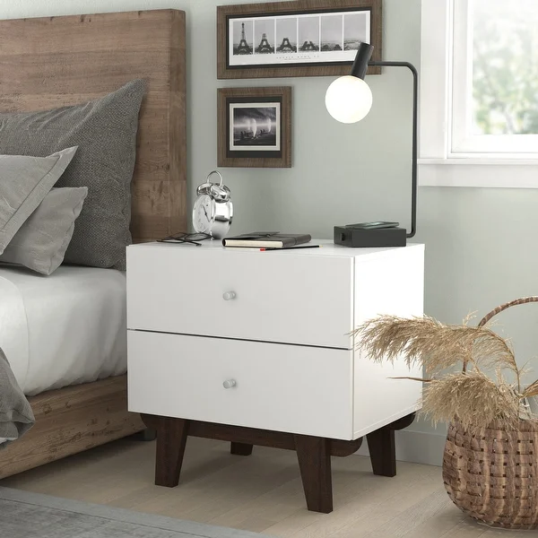 Living Essentials by Hillsdale Kincaid Wood 2 Drawer Nightstand