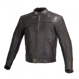 Men Motorcycle Armor Leather Jacket Vintage Style by Xtreemgear Black MBJ024