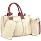Dasein 3PCS Middle Studded Tote Handbag with Detachable Organizer Bag - Thumbnail 16