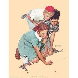 ''Knuckles Down'' by Norman Rockwell Americana Art Print (14 x 11 in.)