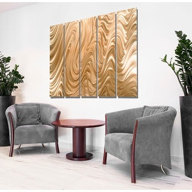 Statements2000 Huge Light Copper Modern Abstract Metal Wall Art Painting by Jon Allen - Copper Hypnotic Sands Epic