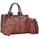 Dasein 3PCS Middle Studded Tote Handbag with Detachable Organizer Bag - Thumbnail 0