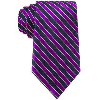 Nautica Schooning Stripe Classic Silk Tie Necktie Purple and Navy Blue