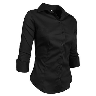 NE PEOPLE Roll Up 3/4 Sleeve Button Down Shirt with Stretch