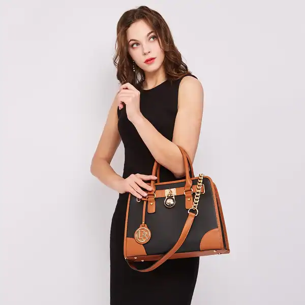 Dasein Women Handbags Top Handle Satchel Purse Shoulder Bag Wallet Set 2pcs