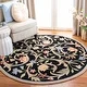 preview thumbnail 7 of 46, SAFAVIEH Handmade Chelsea Hali French Country Floral Scroll Wool Rug 10' x 10' Round - Black