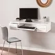 preview thumbnail 1 of 5, Shaw White Floating Wall Mount Desk