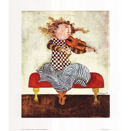 ''Le Violon de Juliette'' by Graciela Rodo Boulanger Latino Art Print (29.75 x 25.25 in.)