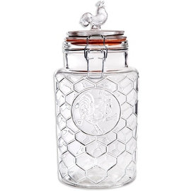Palais 'Rooster' High Quality Clear Glass Canister with Bail & Trigger Locking Lids