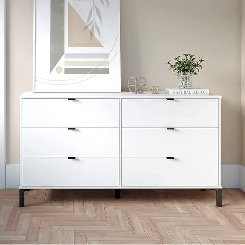 Minimalist 6-Drawer Dresser - Double Wooden Decor