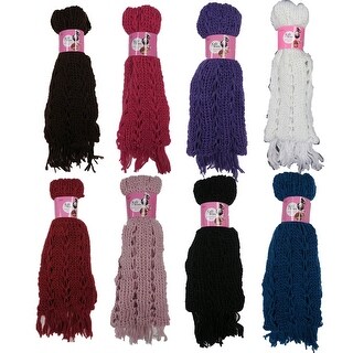 Women 6 Pack Solid Color Acrylic Winter Cold Weather Scarves
