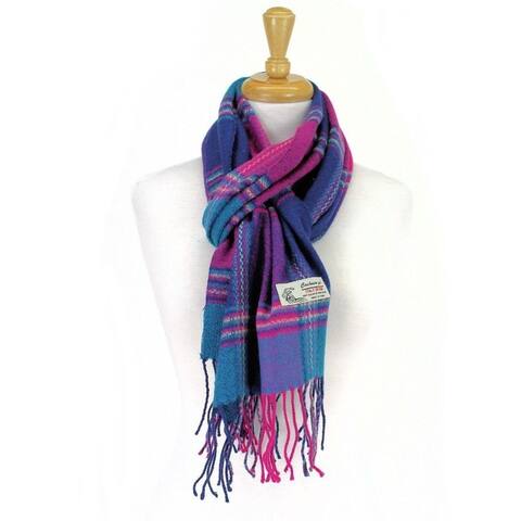 Plaid Cashmere Feel Classic Soft Luxurious Scarf For Men and Women - Purple