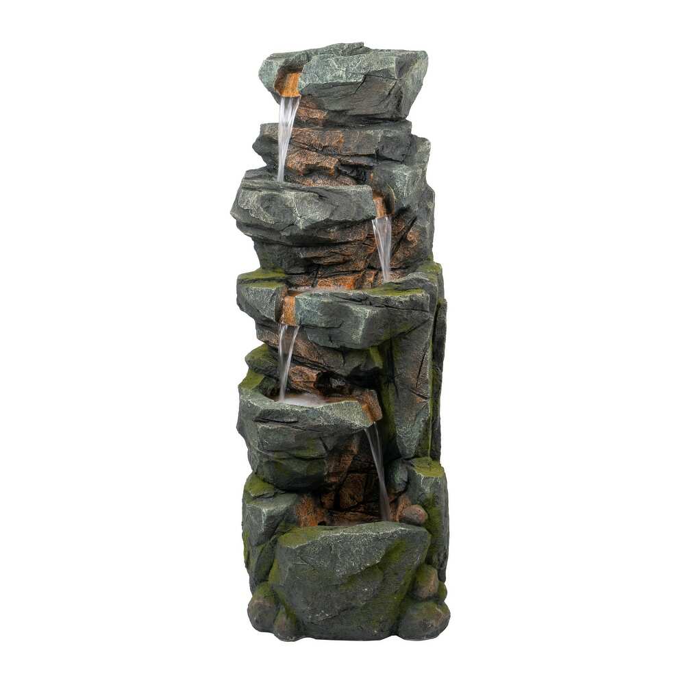 A&B Home Tall Slender Rock Wall Polyresin Fountian