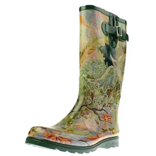 Nomad Womens Puddles III Rubber Floral Print Rain Boots