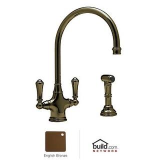 Rohl U.4710-2 Perrin and Rowe Kitchen Faucet with Side Spray and Metal Lever Han