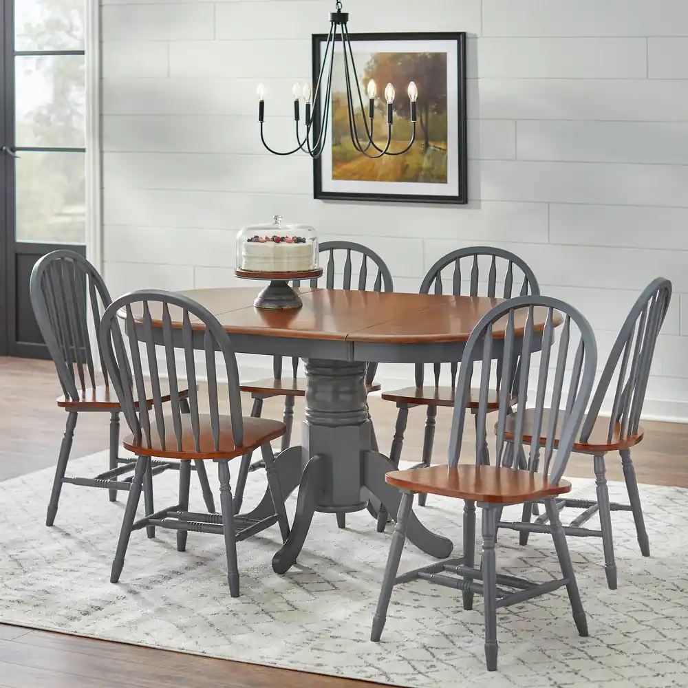 Simple Living Farmhouse 7-piece Dining Set with Leaf
