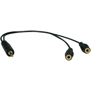 Tripp Lite P313-001 Tripp Lite 3.5mm Mini Stereo Cable adapter Y Splitter for Speakers and Headphones - (M to 2x F) 1-ft.