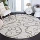 preview thumbnail 97 of 106, SAFAVIEH Florida Shag Shahin Scroll 1.2-inch Thick Textured Rug 6'7" x 6'7" Round - Ivory/Beige