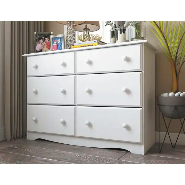 Palace Imports 100% Solid Wood 6-Drawer Dresser with Optional Mirror
