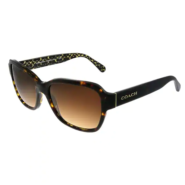 Coach L1010 HC 8232 550713 Womens Dark Tortoise Frame Brown Gradient Lens Sunglasses