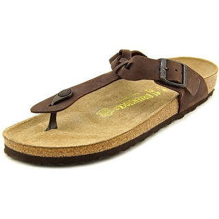 Birkenstock Luxor Women N/S Open Toe Leather Brown Slides Sandal
