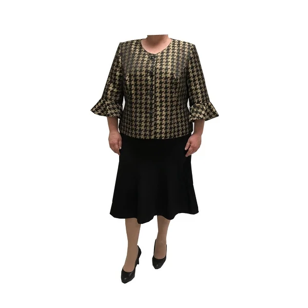 Danillo Plus Size Jacquard 2-Piece Skirt Suit style#144859