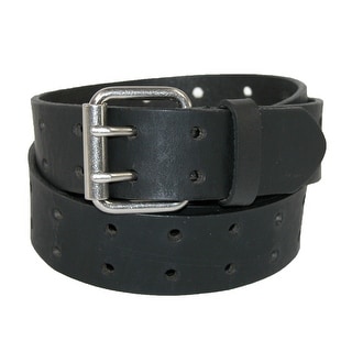 Dickies Men's Big & Tall Leather Two Hole Bridle Belt - Black